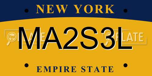 MA2S3L New York License Plate