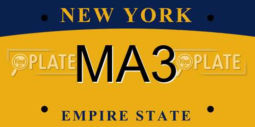 MA3 New York License Plate