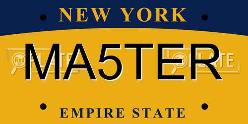 MA5TER New York License Plate