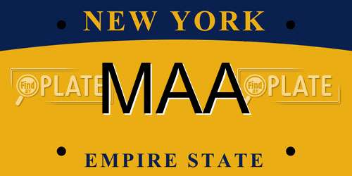 MAA New York License Plate