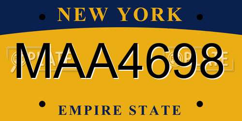 MAA4698 New York License Plate