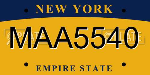 MAA5540 New York License Plate