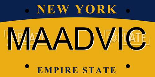 MAADVIC New York License Plate