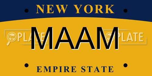 MAAM New York License Plate