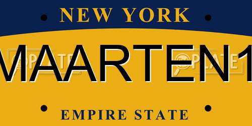 MAARTEN1 New York License Plate