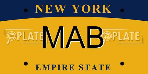MAB New York License Plate