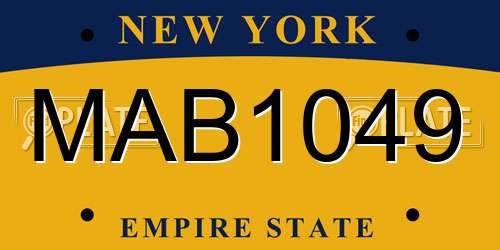 MAB1049 New York License Plate