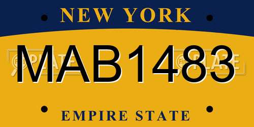 MAB1483 New York License Plate