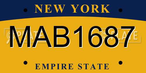 MAB1687 New York License Plate