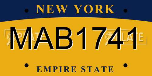 MAB1741 New York License Plate
