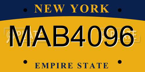 MAB4096 New York License Plate