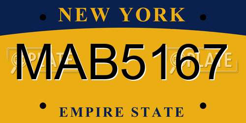 MAB5167 New York License Plate