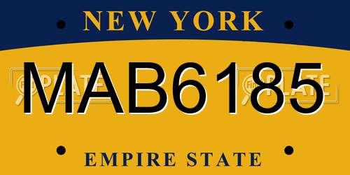 MAB6185 New York License Plate