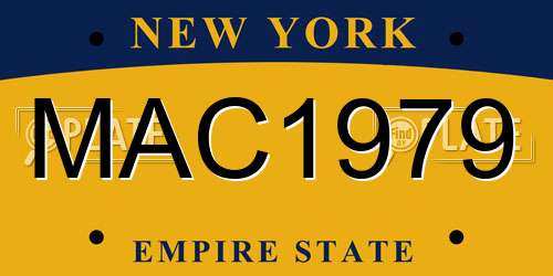 MAC1979 New York License Plate