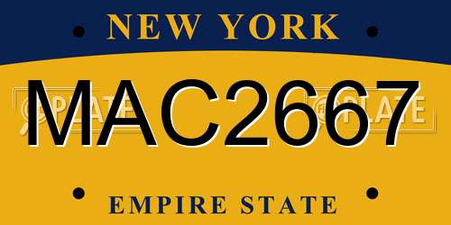 MAC2667 New York License Plate