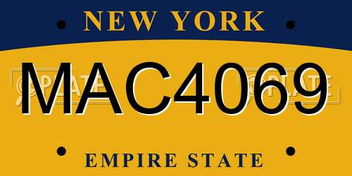 MAC4069 New York License Plate