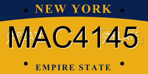 MAC4145 New York License Plate