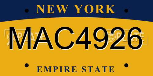 MAC4926 New York License Plate