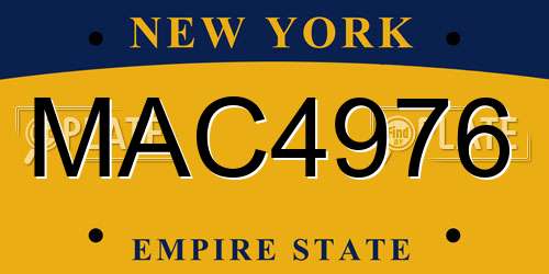 MAC4976 New York License Plate