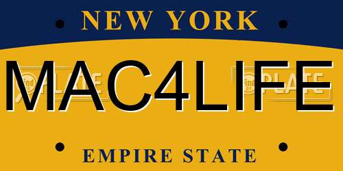 MAC4LIFE New York License Plate