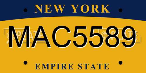 MAC5589 New York License Plate