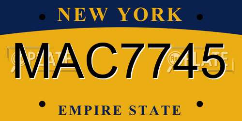 MAC7745 New York License Plate