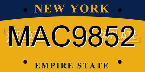 MAC9852 New York License Plate