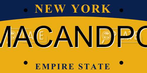 MACANDPC New York License Plate