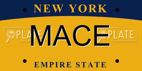 MACE New York License Plate