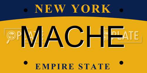 MACHE New York License Plate