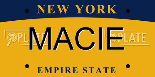 MACIE New York License Plate