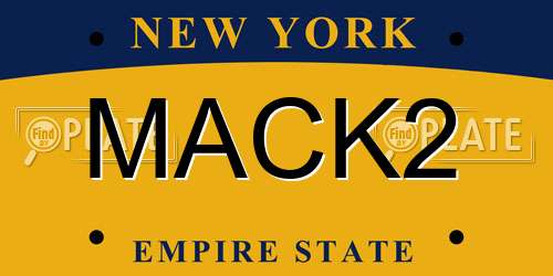 MACK2 New York License Plate