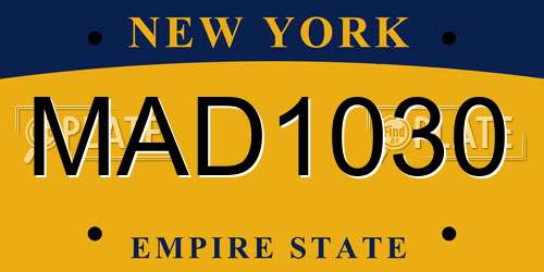 MAD1030 New York License Plate