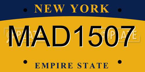 MAD1507 New York License Plate