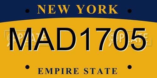 MAD1705 New York License Plate