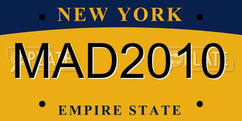 MAD2010 New York License Plate