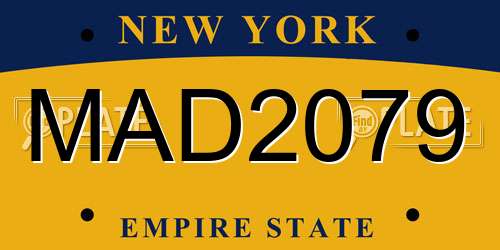 MAD2079 New York License Plate