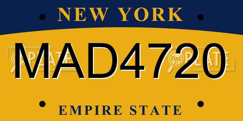 MAD4720 New York License Plate