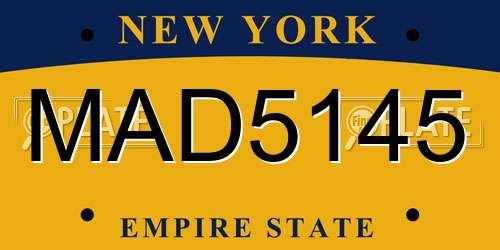 MAD5145 New York License Plate