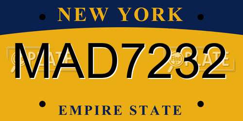 MAD7232 New York License Plate