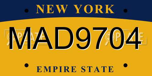 MAD9704 New York License Plate