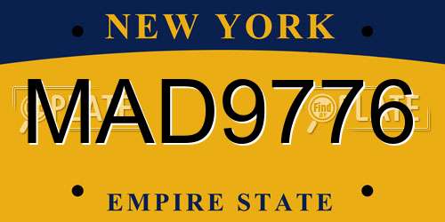 MAD9776 New York License Plate