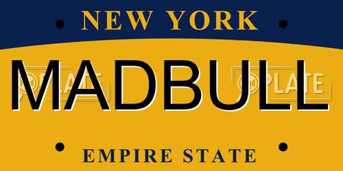 MADBULL New York License Plate