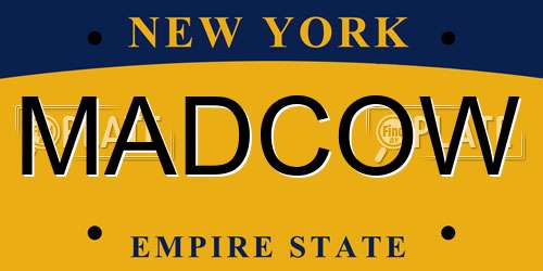 MADCOW New York License Plate