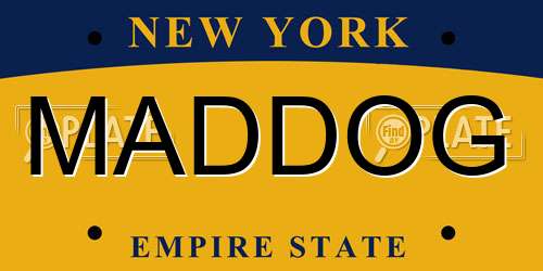 MADDOG New York License Plate