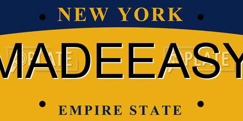 MADEEASY New York License Plate
