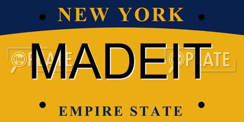 MADEIT New York License Plate