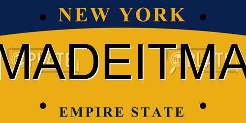 MADEITMA New York License Plate