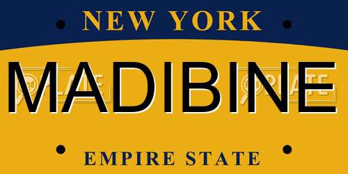 MADIBINE New York License Plate