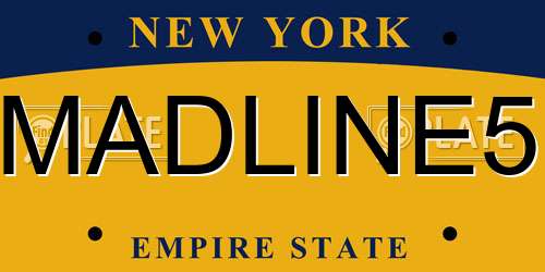 MADLINE5 New York License Plate